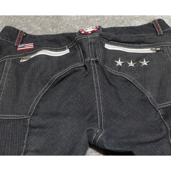 Stars & Stripes Knee Patch Breeches Pants Women Size 30 Black Button Zip Pocket - Picture 13 of 16